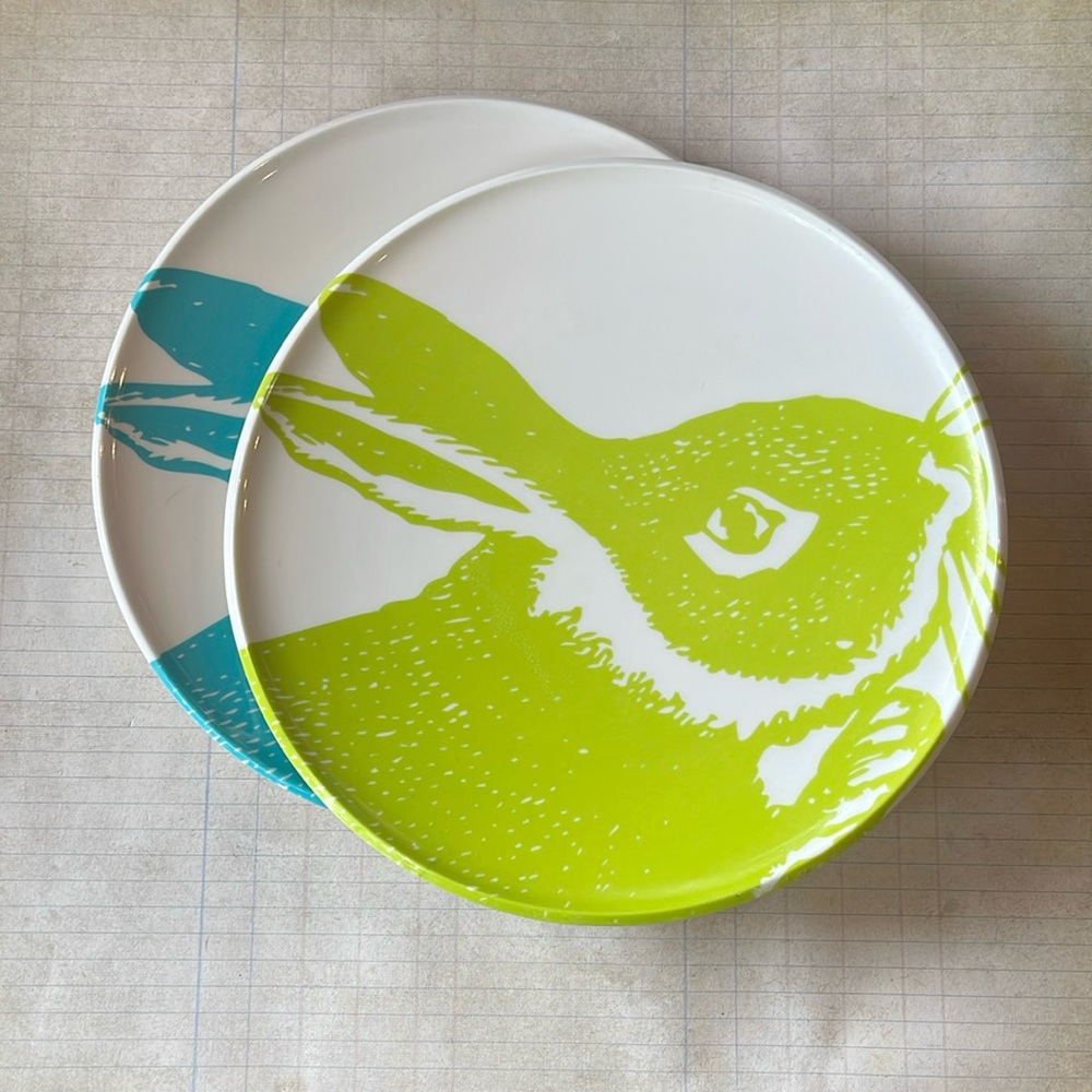 Thomas Paul Melamine Bunny Rabbit Plates